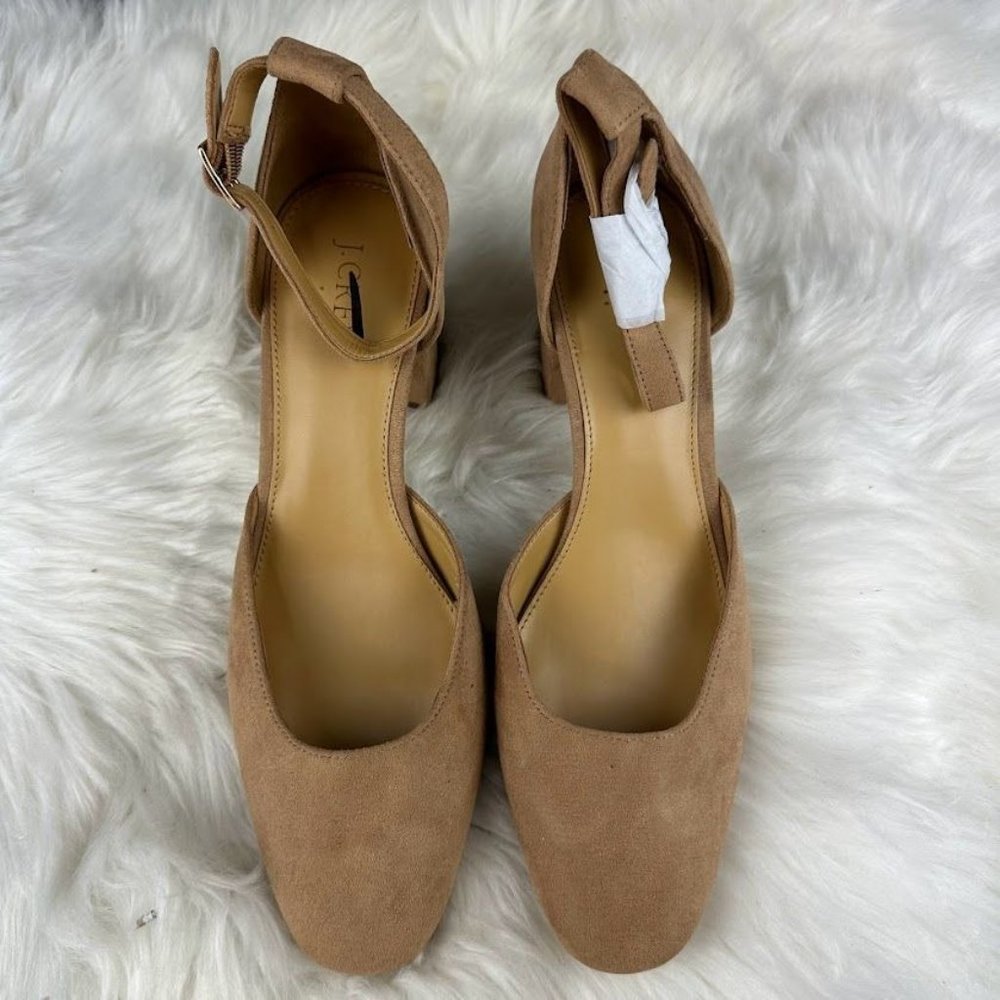 J. Crew Factory Beige Ankle Strap Heels - Picture 2 of 6